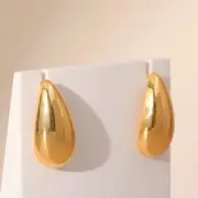 Drop Geometric Small Earrings S925 Silver Needle C Shaped Golden Gourd Seed Hot