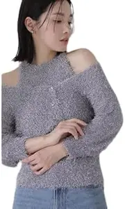 NATURAL BEAUTY BASIC(ナチュラルビューティーベーシック) Women's Cardigan (Lame Feather Ensemble)