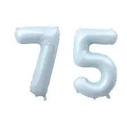 Number Seventy Five Balloon Pastel Blue Sky Blue Light Blue 32" Large Party