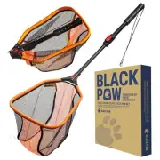 Floating Fishing Net - Telescopic Foldable Rubber Coated Landing Net with Neo...