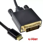 USB3.0 Type-C USB-C to DVI M/M Adapter Cable 4K 1080P For Apple MacBook Pro 2017