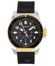 Victorinox Journey 1884 Antimagnetic Swiss Made Rubber Strap Black Dial Quartz Diver's 242014 200M Men's Watch
