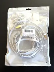 Cat 7 Network Ethernet Flat Cable Cord RJ45 White 25 ft
