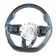 Flat Bottom Carbon Leather Blue Steering Wheel For Mini F54 F55 F56 F57 F60 F61 (for: Mini)