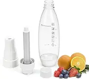 Portable Soda Siphon, 1L Soda Maker, Compact Seltzer Water Maker for Home & Outdoor, Reusable Soda Maker with 2 Lids, DIY Sparkling Water Heater for Homemade Juices, Mojitos, Cocktails