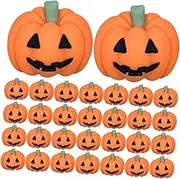 SUPVOX 50Pcs Tiny Pumpkin Charms for Crafts Resin Phone Case Decorations Brightly Colored Mini Pumpkins for Halloween Decor Unique