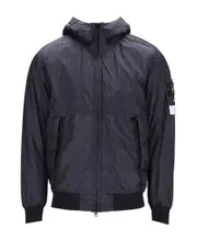 Stone Island Logo Patch Hooded Track Jacket S,M black