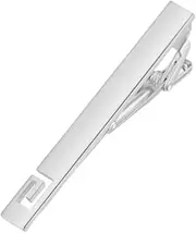 [Raheem] Tie Clip Set for Men, Metal Silver Simple Tie Clip, Classic Formal Business Black Tie for Business and Wedding, Black Ties for Men Funeral with Tie clip, One Size, Polyester Blend
