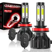 4 Side LED Headlight Kit H11 Low Beam Bulb Super Bright 6500K White 360000LM New (for: Ford)