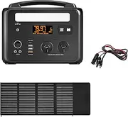 1PC VoltX 600W 307Wh Portable Power Station Battery Powered Solar Generator 1PC 12V 100W Mono Solar Blanket Folding Solar Panel 1PC Solar Charging Cable DC5521 Adapter 1.5m