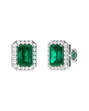 Forever Creations USA Inc. Signature Collection 14K 0.82 ct. tw. Diamond & Emerald Studs
