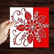 Christmas Flower Leaves Metal Die CutsFlower Edge Border Cutting Dies Cut Ste...