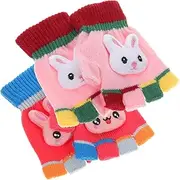 [WRITWAA] 2 Pair Boys and Girls Winter Gloves Adorable Dolphin Design Warm Thicken Mittens for Baby Infant Easy On/off Fit Random
