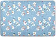 Soft Blue White Snowmen Cute Potty Training Pad Soft Absorbent Bed Wetting Sheet Machine Washable Bed Liners for Kids Bedwetting , 52" L x 34" W
