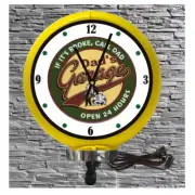 Dads Garage Lighted Wall Mount Yellow Gas Pump Globe Advertising Quartz Clock