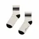 WARX除臭襪 經典條紋中筒童襪-米白配黑條