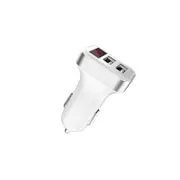 2.1A 2 USB Ports Fast Charging Car Charger With LED Display Real time Monitoring For iphone Samsung SILVER COLOR