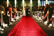Aisle Runners for Wedding-3ftx15ft-Red Sequin Aisle Runners Fabric Wedding Ai...