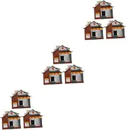 9 Pcs Simulation House Accessories Mini Plant Pot Figurines Miniature Village Shops Miniature Village Houses Home Decoration Terrarium Miniature House Decor Fairy Plastic Statuette
