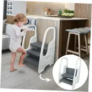 Toddler Step Stool for Bathroom Sink Adjustable Kids 3 Step Stool with Handles