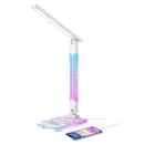 RGB Lighting Effects Foldable LED Desk Lamp With Wireless Charging White Table