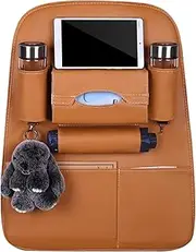 Car Seat Organiser Kids - Backseat Car Organizer | Vehicle Seats Back Protector | PU Leather Backseats Organizers With Storage Pockets | Vehicled Storage Accessories For Car Tissues Water Bottles