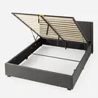 Zinus Bed Frame Double Size Fabric Gas Lift Dark Grey Storage Base