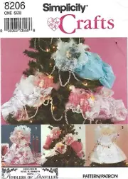 Simplicity 8206 Christmas Tree Angels, Branch & Tree Topper UNCUT Sewing Pattern
