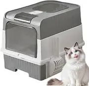 Cat Litter Boxes | Litter Box with Lid - Odor Control Enclosure Foldable Lightweight Enclosed with Scoop Trash Sifting Supplies for Travel Portable