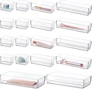 STORi SimpleSort 18-Piece Stackable Clear Drawer Organizer Set | Multi-size T...