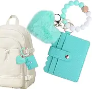 [Generic] Silicone Bracelet Wallet | Plush Heart Purse Bangle Key Ring - Cute Fashion Key Ring with Wrist Wallet for Shopping