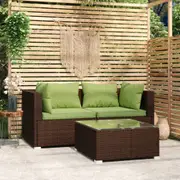 Sofa with Cushions Modular Sofa Upholstered Couch Garden Poly Rattan vidaXL