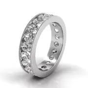 6.5ctw Oval Diamond Channel Set Eternity Band in Platinum (G-H/VS2-SI1)