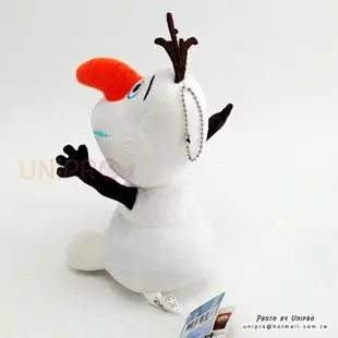 【UNIPRO】迪士尼 冰雪奇緣 FROZEN 雪寶 Olaf 閉嘴 坐姿 吊飾 絨毛玩偶 娃娃 正版授權 雪人