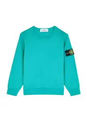 Stone Island Kids Logo Cotton Sweatshirt (2-4 Years) - Teal - 04YR (4 Years) 04YR (4 years)