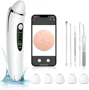 Blackhead Remover Pore Vacuum, Electric Facial Deep Cleaner, USB Rechargeable Male and Female Acne Whitehead Extraction Tool, 6 Suction Heads & 3 Adjustable Suction