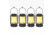 Vibe Geeks 4 Pack Solar Hanging Mason Jar Lights Decorative Solar Lantern with Stakes - 4 Pack