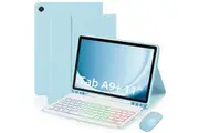 Samsung Galaxy Tab A9+ 11 inch 2023 Keyboard Case Detachable Color Backlit Bluetooth Keyboard & Mouse-Sky Blue
