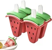 Ice Pop Molds,Reusable Watermelon Ice Cream Mold - Easy Release Food Grade Freezer Tray Storage Container with Sticks for Pudding Yogurt Jelly