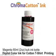 1 MAGENTA COLOR INK REFILL BOTTLE INKJET PRINTER PRINT COTTON T-SHIRT 60ml .