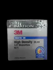 Imation 3M IBM High Density 3.5" Diskettes 1.44 MB Capacity HD New Sealed! 10pk
