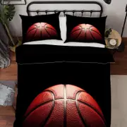 3D Black Basketball Quilt Cover Set Bedding Set Pillowcases 02