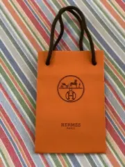 New Authentic HERMES Mini Orange Shopping/Gift Bag 5.75 x 3.875 inch