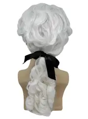 Colonial Mens Curly White Costume Wig