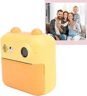 Kids Camera, 48MP 1080P Instant Print Digital Camera, Digital Selfie Camera with 2.4 Inch IPS Screen, Instant Camera or Birthday, Christmas, Holiday (Yellow)