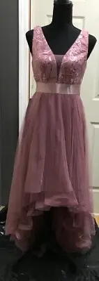 Ever Pretty Mauve Lace & Netting Long Formal Dress Gown Sleeveless Sz S 04 NEW