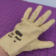 Ansell Ksr® Multi-Purpose Vinyl-Coated Gloves, Interlock Knit Liner, 10, Yellow