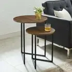 Nesting Side Table Set of 2 Round Coffee Table End Table Home Furnishing