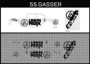 Hot Wheels (1/64), 55 Gasser "Linkin Park" Waterslide,Printed White First,Decals