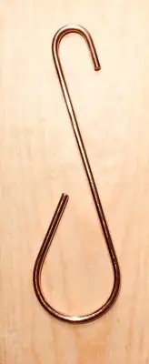 Copper S Hooks for Hanging Hummingbird Feeder. Extra Heavy Duty, X-Large, 2pcs